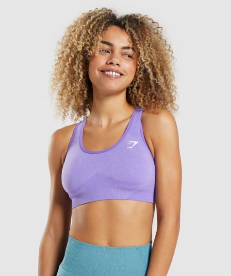 Women's Gymshark Vital Seamless 2.0 Sports Bra Light Purple | NZ 6RBVMS